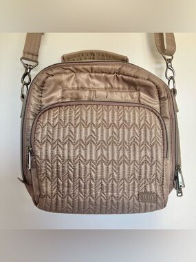 LUG RFID Ranger Quilted Taupe Crossbody Bag Travel Purses
